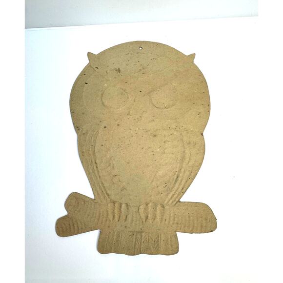 1920/30s H.E. Luhrs Co Cardboard Embossed OWL Halloween Wall Hanging Decoration - Picture 4 of 4